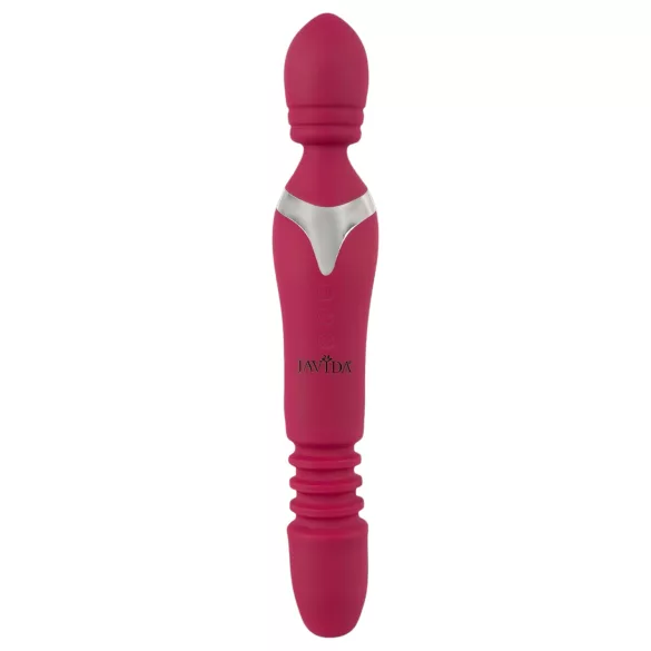 Javida Thrusting - vibrator s potiskanjem 3v1 - silikonski rdeč