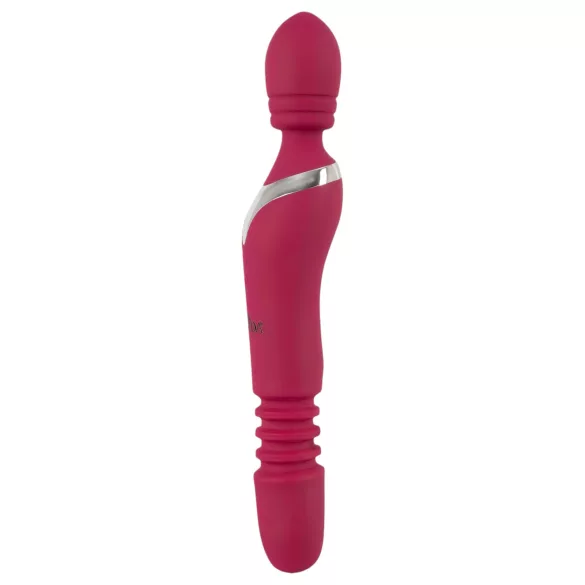 Javida Thrusting - vibrator s potiskanjem 3v1 - silikonski rdeč