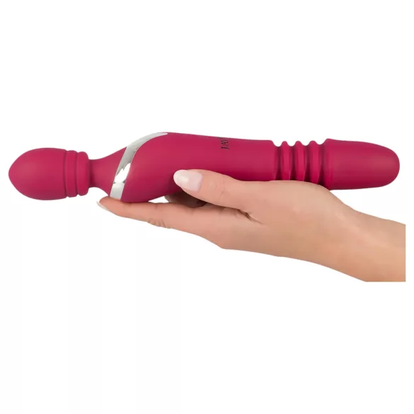 Javida Thrusting - vibrator s potiskanjem 3v1 - silikonski rdeč