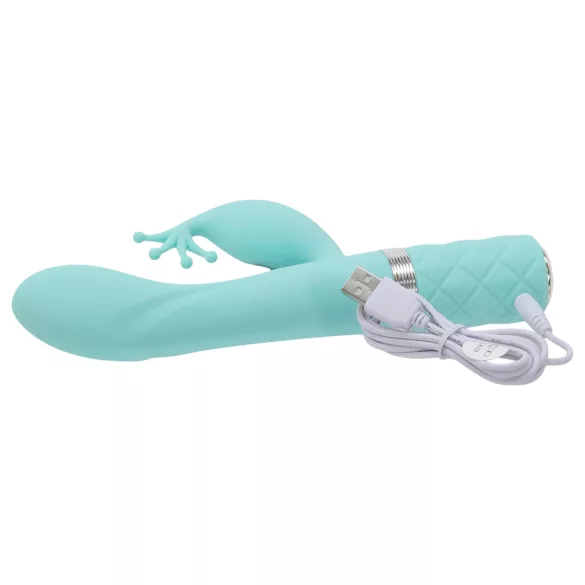 Pillow Talk Kinky - akumulatorski, 2-motorni vibrator za točko G (turkizen)