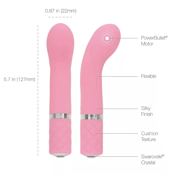Pillow Talk Racy - akumulatorski, ozek vibrator za točko G (roza)