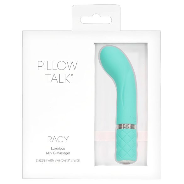 Pillow Talk Racy - vibrator za G-točko - ozek, polnilni - turkizna