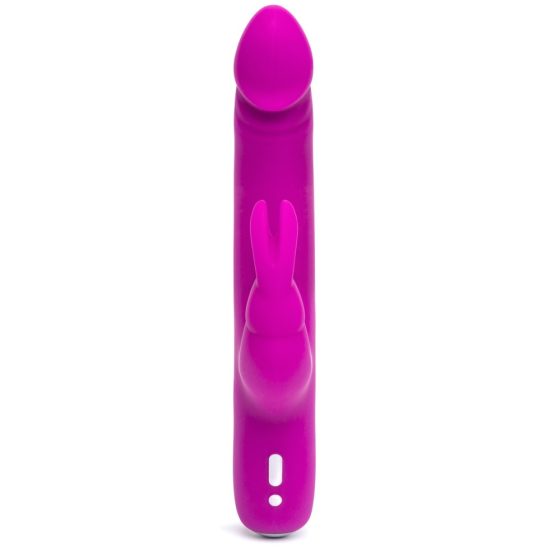 Happyrabbit Realistic Slim - vodoodporen vibrator s paličico za polnjenje (vijolična)