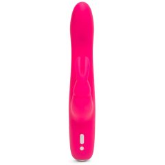   Happyrabbit Curve Slim - vodoodporen vibrator s paličico za polnjenje (roza)