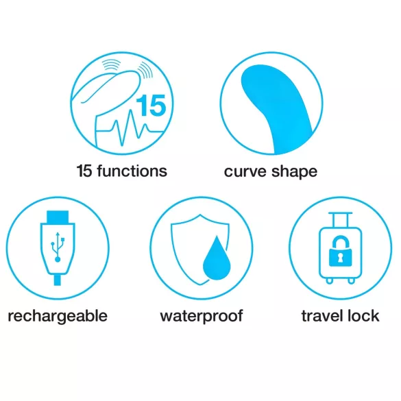 Happyrabbit Curve Slim - vibrator z ročajem za klitoris - vodoodporen - roza