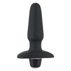   SMILE Butt Plug - silikonski analni vibrator za polnjenje (črn)