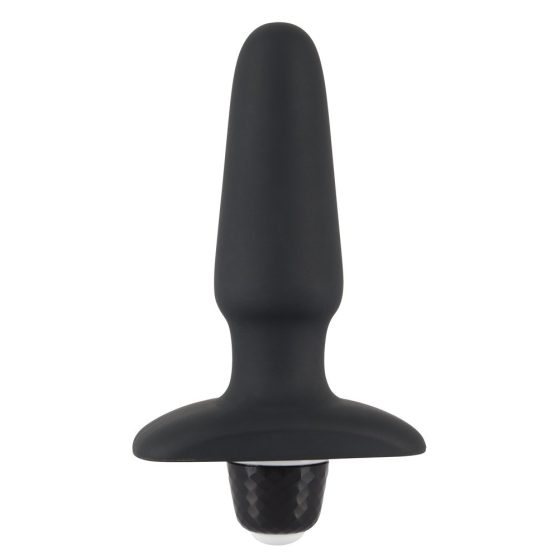SMILE Butt Plug - silikonski analni vibrator za polnjenje (črn)