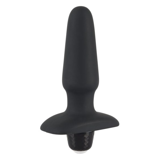 SMILE Butt Plug - silikonski analni vibrator za polnjenje (črn)