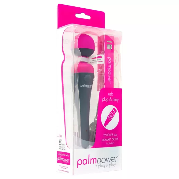 PalmPower - masažni vibrator z baterijo - roza-siva