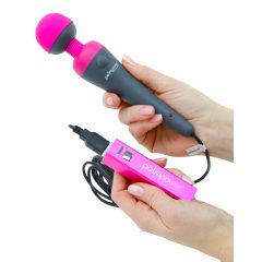   PalmPower Wand - velik masažni vibrator USB z baterijo za napajanje (roza-siva)