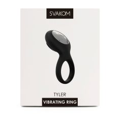   Svakom Tyler - vodoodporen vibracijski obroček za penis, ki deluje na baterije (črn)