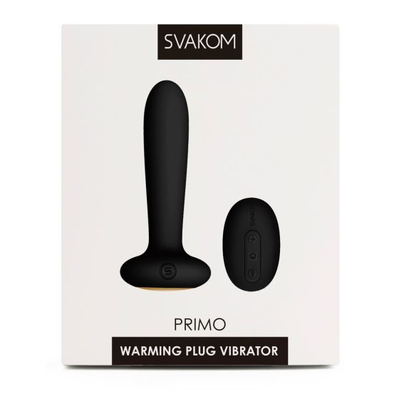 Svakom Primo - vodoodporen, ogrevan analni vibrator z možnostjo polnjenja (črn)