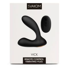   Svakom Vick - vodoodporen vibrator za prostato in točko G (črn)