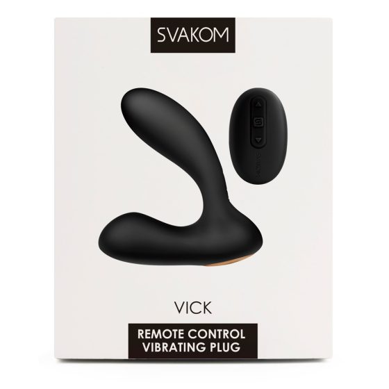 Svakom Vick - vodoodporen vibrator za prostato in točko G (črn)