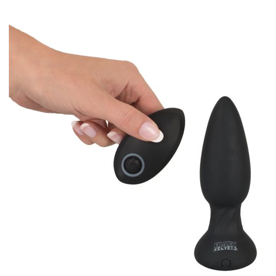 Black Velvet - radijsko voden, vrtljiv analni vibrator s kroglicami, ki ga je mogoče polniti (črn)