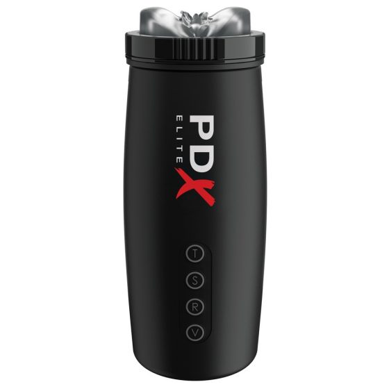PDX Elite Moto Bator 2 - sesalni, vibracijski masturbator za pičko (črn)