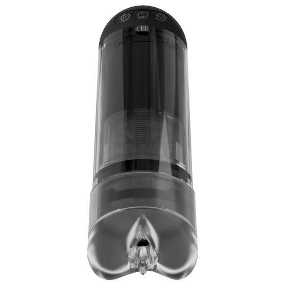 PDX Elite Extender Pro - sesalni masturbator za pičko z možnostjo polnjenja (črn)