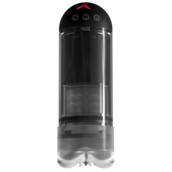 PDX Elite Extender Pro - sesalni masturbator za pičko z možnostjo polnjenja (črn)
