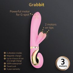   G-Vibe GRabbit - vibrator za točko G s 3 motorji za polnjenje (roza)