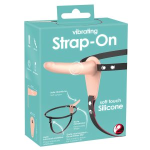 You2Toys - Strap-On - vibrator s trakom za polnjenje (naravni)