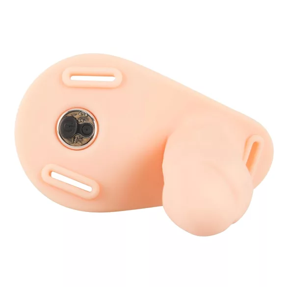 You2Toys - strap-on dvojni vibrator - naravna barva