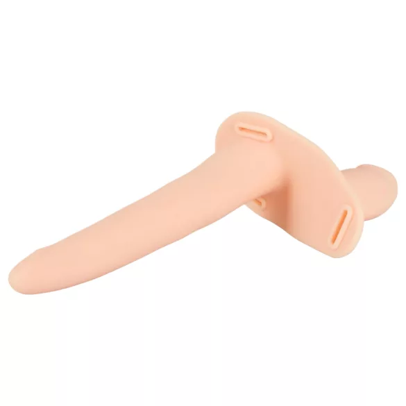 You2Toys - strap-on dvojni vibrator - naravna barva