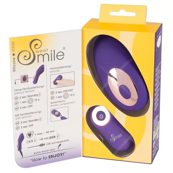 SMILE - vibrirajoči vibrator za klitoris z daljinskim upravljanjem - vijoličen