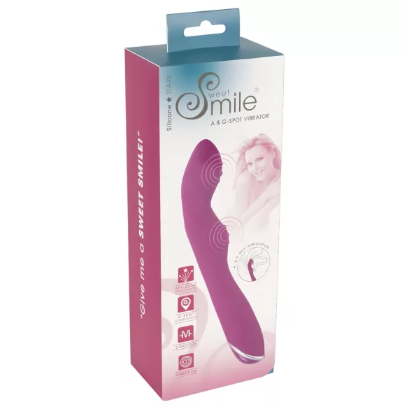 SMILE - vibrator za A in G točko - upogljiv - roza