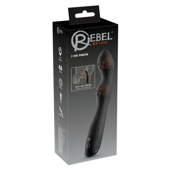 Rebel P-Spot - vibrator za prostato z dvojnim motorjem (črn)