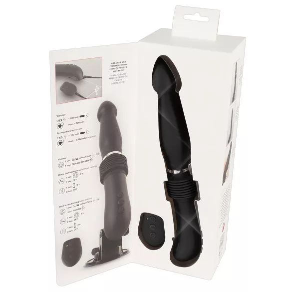 You2Toys - potisni vibrator na daljinsko upravljanje - akumulatorski črn