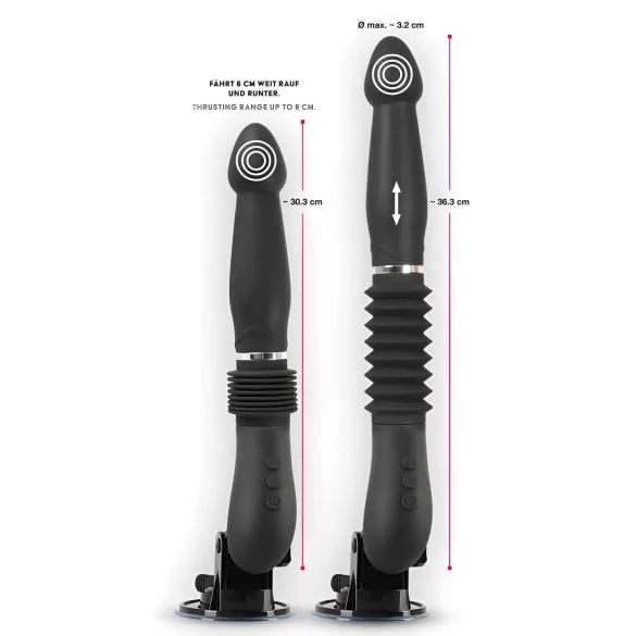 You2Toys - potisni vibrator na daljinsko upravljanje - akumulatorski črn