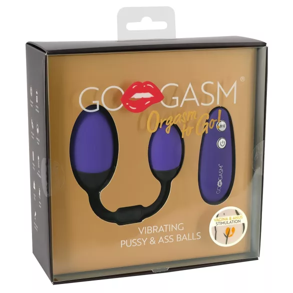 GoGasm - vibracijska jajčka duo - vagina in anus - vijolično črna