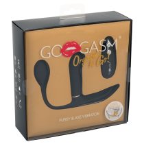   GoGasm Pussy & Ass - radijsko voden vibrator s tremi zobmi za polnjenje (črn)
