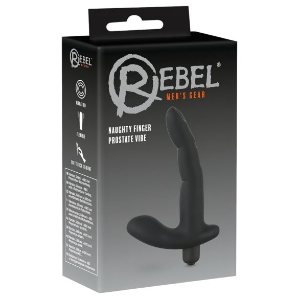 Rebel Naughty Finger - vibracijski stimulator prostate - črn