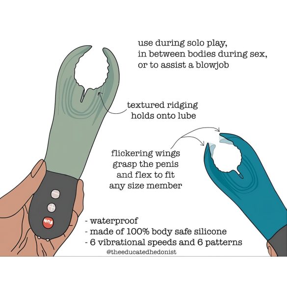 Fun Factory Manta - vibrator za glavo penisa - črna