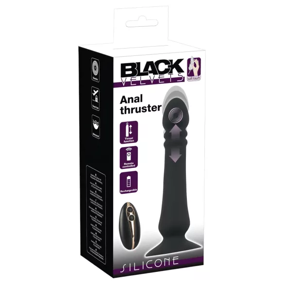 Black Velvets - vibrirajoči analni stimulator na polnjenje - črna