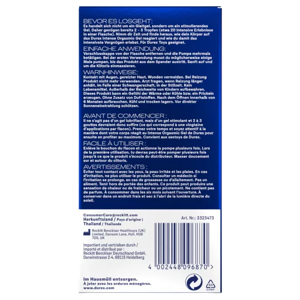 Durex Intense Orgasmic - gel za stimulacijo klitorisa (10 ml)