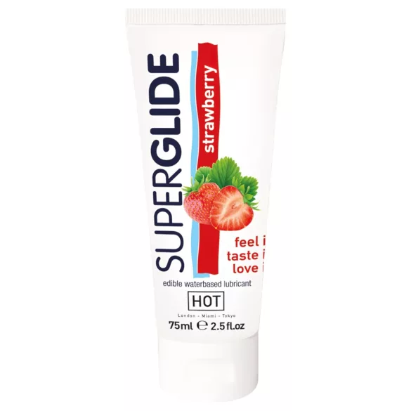 HOT Superglide - jedilno lubrikant gel - jagoda - 75 ml