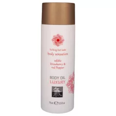   Shiatsu Luxury - masažno olje za uživanje - jagoda rdeči poper - 75ml