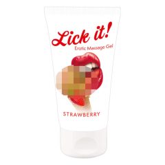 Lick it! - užitna lubrikanta 2v1 - jagoda (50ml)