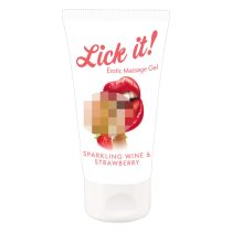   Lick it! - užitna lubrikanta 2v1 - Champagne Strawberry (50ml)