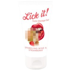 Lick it! - jedilno lubrikant gel 2v1 - penina jagoda - 50ml