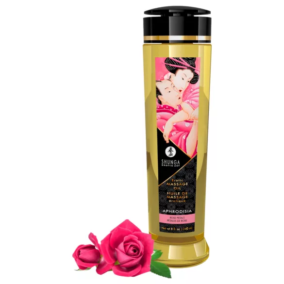 Shunga - masažno olje - vrtnica - 240ml