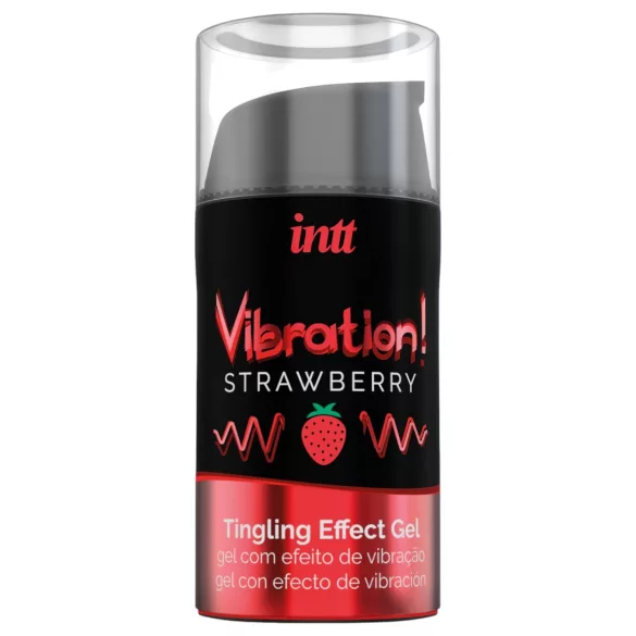 Intt Vibration! - tekoči vibrator - jagoda - 15ml