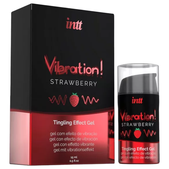 Intt Vibration! - tekoči vibrator - jagoda - 15ml