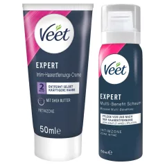   Veet - intimna depilacijska krema in vlažilna pena za ženske (2 × 50 ml)
