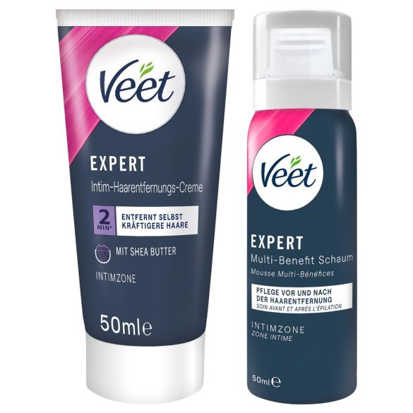 Veet - intimna depilacijska krema in vlažilna pena za ženske (2 × 50 ml)