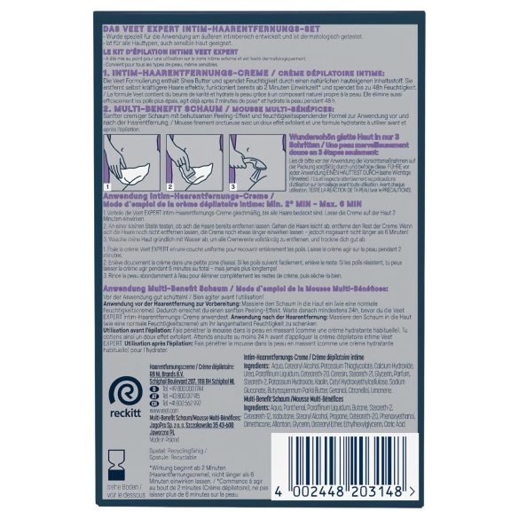 Veet - intimna depilacijska krema in vlažilna pena za ženske (2 × 50 ml)