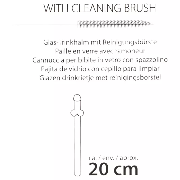 Straw Willy - slamica v obliki penisa - prozorna - 4 kosi