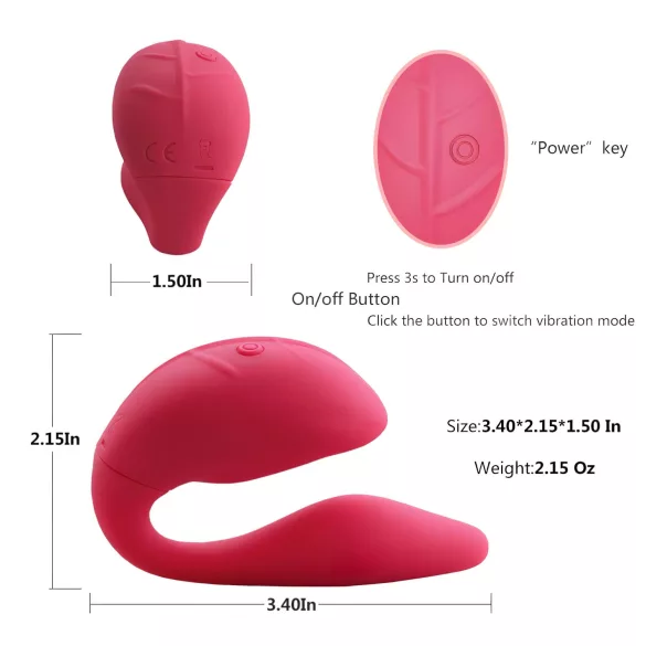 Cotoxo Cupid 2 - par vibrator z daljinskim upravljalnikom - rdeč